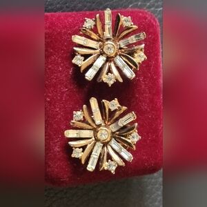 Vintage Crown Trifari Alfred Philippe 1949 Snowflake  Earrings..